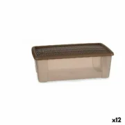Caixa de Armazenagem com Tampa Stefanplast Elegance Bege Plástico 5 L 19,5 x 11,5 x 33 cm (12 Unidades) A Preço de Revenda - nacloset