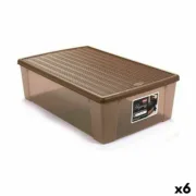 Caixa de Armazenagem com Tampa Stefanplast Elegance Bege Plástico 38,5 x 17 x 59,5 cm (6 Unidades) A Preço de Revenda - nacloset
