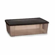 Caixa de Armazenagem com Tampa Stefanplast Elegance Castanho Plástico 30 L 38,5 x 17 x 59,5 cm (6 Unidades) A Preço de Revenda - nacloset 2