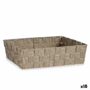 Cesta Multiusos Bege Tecido 3,8 L 34 x 8,5 x 21 cm (18 Unidades) A Preço de Revenda - nacloset