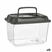 Aquário Com pega Médio Antracite Plástico 3 L 17 x 16 x 24 cm (12 Unidades) A Preço de Revenda - nacloset