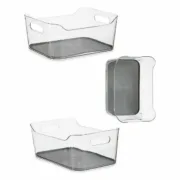 Organizador de Gavetas Plástico reciclado Cinzento 17 x 10,5 x 24,5 cm (12 Unidades) A Preço de Revenda - nacloset 2