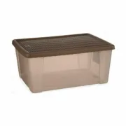 Caixa de Armazenagem com Tampa Stefanplast Elegance Castanho Plástico 29 x 17 x 39 cm (6 Unidades) A Preço de Revenda - nacloset 2