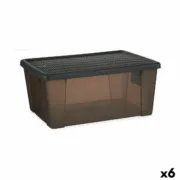 Caixa de Armazenagem com Tampa Stefanplast Elegance Cinzento Plástico 15 L 29 x 17 x 39 cm (6 Unidades) A Preço de Revenda - nacloset
