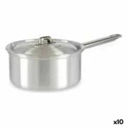 Tacho com Tampa Ø 16 cm Prateado Alumínio 1,5 L (10 Unidades) A Preço de Revenda - nacloset