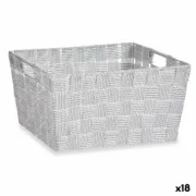 Cesta Multiusos Branco Tecido 30,4 x 14 x 20 cm (18 Unidades) A Preço de Revenda - nacloset