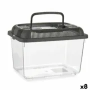 Aquário Com pega Grande Cinzento Plástico 7 L 20 x 20 x 30 cm (8 Unidades) A Preço de Revenda - nacloset