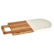Tábua de corte Branco Mármore Acácia 18 x 1,5 x 38 cm (8 Unidades) Cozinha | Gourmet - nacloset 2