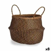 Cesta Decorativa Castanho Preto Junco 8 L 36 x 30 x 36 cm (8 Unidades) A Preço de Revenda - nacloset