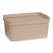Caixa de Armazenagem com Tampa Bege Plástico 7,5 L 21,5 x 14,5 x 32 cm (12 Unidades) A Preço de Revenda - nacloset 2