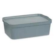Caixa de Armazenagem com Tampa Cinzento Plástico 14 L 29,5 x 14,3 x 45 cm (12 Unidades) A Preço de Revenda - nacloset 2