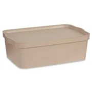 Caixa de Armazenagem com Tampa Bege Plástico 14 L 29,5 x 14,5 x 45 cm (12 Unidades) A Preço de Revenda - nacloset 2