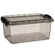Caixa de Armazenagem com Tampa Antracite Plástico 8,5 L 24 x 16 x 37 cm (12 Unidades) A Preço de Revenda - nacloset 2