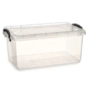 Caixa de Armazenagem com Tampa Transparente Plástico 13,7 L 27,5 x 18 x 42,5 cm (12 Unidades) A Preço de Revenda - nacloset 2