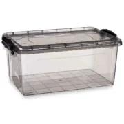Caixa de Armazenagem com Tampa Antracite Plástico 13,7 L 27,5 x 18 x 42,5 cm (12 Unidades) A Preço de Revenda - nacloset 2