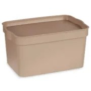 Caixa de Armazenagem com Tampa Bege Plástico 2,3 L 13,5 x 11 x 20 cm (24 Unidades) A Preço de Revenda - nacloset 2