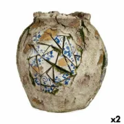 Figura Decorativa para Jardim Vaso Poliresina 27 x 27 x 27 cm (2 Unidades) A Preço de Revenda - nacloset