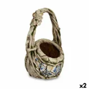 Figura Decorativa para Jardim Vaso Poliresina 25,5 x 44 x 27,5 cm (2 Unidades) A Preço de Revenda - nacloset
