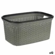 Cesto da Roupa Cinzento Plástico 36 L 36 x 25,5 x 53 cm (12 Unidades) A Preço de Revenda - nacloset