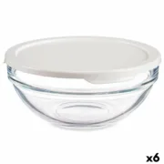 Lancheira Redonda com Tampa Chefs Branco 595 ml 14 x 6,3 x 14 cm (6 Unidades) A Preço de Revenda - nacloset