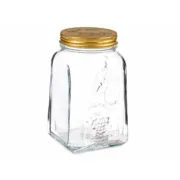 Frasco Homemade Transparente Dourado Metal Vidro 1 L 9,8 x 17 x 9,8 cm (12 Unidades) A Preço de Revenda - nacloset 2