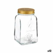 Frasco Homemade Transparente Dourado Metal Vidro 1 L 9,8 x 17 x 9,8 cm (12 Unidades) A Preço de Revenda - nacloset