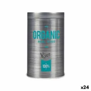 Bote Organic Arroz Cinzento Folha de Flandres 10,4 x 18,2 x 10,4 cm (24 Unidades) A Preço de Revenda - nacloset