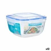 Lancheira Hermética Quadrado Transparente Plástico 2,4 L 20 x 11 x 20 cm (12 Unidades) A Preço de Revenda - nacloset