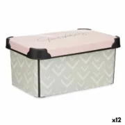 Caixa de Armazenagem com Tampa Vibes Flechas Cor de Rosa Plástico 5 L 19 x 13,5 x 29,5 cm (12 Unidades) A Preço de Revenda - nacloset