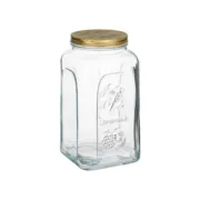 Frasco Homemade Transparente Dourado Metal Vidro 3 L 13 x 25 x 13 cm (6 Unidades) A Preço de Revenda - nacloset 2