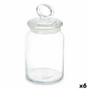 Frasco Kitchen 860 ml 9,8 x 19,3 x 9,8 cm Transparente Silicone Vidro (6 Unidades) A Preço de Revenda - nacloset