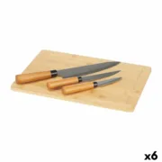 Conjunto de Facas Tábua de corte Queijo Castanho Bambu (6 Unidades) Conjuntos de Facas - nacloset