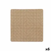 Tapete Antiderrapante para Duche Quadros Bege PVC 50,3 x 50,3 x 0,7 cm (6 Unidades) A Preço de Revenda - nacloset