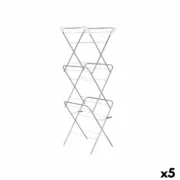 Estendal de Roupa Dobrável Branco Prateado 47 x 41 x 136 cm Vertical (5 Unidades) Casa | Jardim - nacloset