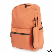 Mochila Escolar Laranja 37 x 50 x 7 cm (6 Unidades) A Preço de Revenda - nacloset