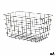 Cesta Multiusos Preto Metal 38,5 x 20,5 x 28 cm Retangular (6 Unidades) A Preço de Revenda - nacloset
