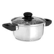 Caçarola com Tampa de Vidro Prateado Aço inoxidável 1,8 L 28 x 9 x 18 cm (6 Unidades) A Preço de Revenda - nacloset 2