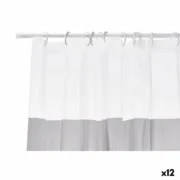 Cortina de Duche Transparente 180 x 180 cm Cinzento Plástico PEVA (12 Unidades) A Preço de Revenda - nacloset