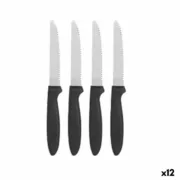 Conjunto de Facas Preto Prateado Aço inoxidável Plástico 19,5 cm (12 Unidades) Conjuntos de Facas - nacloset