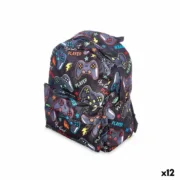 Mochila Escolar Games Multicolor 28 x 12 x 22 cm (12 Unidades) A Preço de Revenda - nacloset