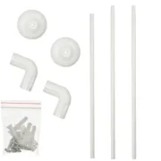 Barra Cortina de Duche 90 x 90 cm Branco Alumínio (18 Unidades) A Preço de Revenda - nacloset 2