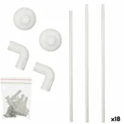 Barra Cortina de Duche 90 x 90 cm Branco Alumínio (18 Unidades) A Preço de Revenda - nacloset