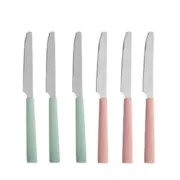 Conjunto de Facas Verde Cor de Rosa Prateado Aço inoxidável Plástico (12 Unidades) Conjuntos de Facas - nacloset 2