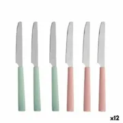 Conjunto de Facas Verde Cor de Rosa Prateado Aço inoxidável Plástico (12 Unidades) Conjuntos de Facas - nacloset