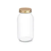 Frasco Transparente Dourado Metal Vidro 950 ml 9 x 18 x 9 cm (12 Unidades) A Preço de Revenda - nacloset 2
