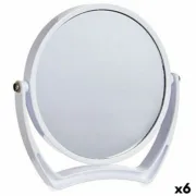 Espelho de Aumento Branco Cristal Plástico 19 x 18,7 x 2 cm (6 Unidades) A Preço de Revenda - nacloset