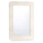 Espelho de parede Branco Castanho Madeira de mangueira Curva 90 x 60 x 2 cm Casa | Jardim - nacloset