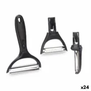 Conjunto de descascadores Aço inoxidável Polipropileno ABS (24 Unidades) Cabeças intercambiáveis 3 Peças A Preço de Revenda - nacloset