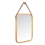 Hangende spiegel Natural Couro Bambu Retangular 34 x 41,5 x 1,5 cm (6 Unidades) A Preço de Revenda - nacloset 2