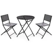 Conjunto de mesa com 2 cadeiras Preto Casa | Jardim - nacloset